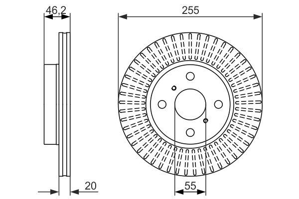 Disque de frein Bosch 0986479616 - ventilé, avant, boîte de 2, 4 trous_0