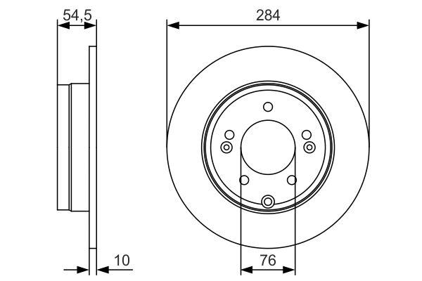 Disque de frein Bosch 0986479T49 - boîte de 2 disques - pour montage arrière - disque plein_0