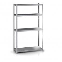 Distform Etagère Inox Avec Renforts Oméga 4 niveaux P.300mm et H.1700mm Acier inoxydable 800x300x300x1700mm - 641094944407_0