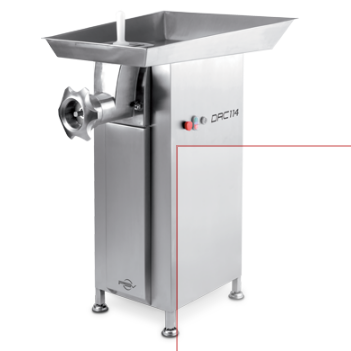 Hachoir à viande professionnel DRC 114 - Machine semi-industrielle en inox AISI 304, marche arrière, triple coupe UNGER_0