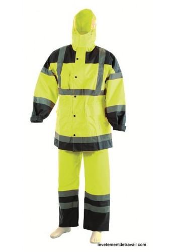 Ensemble de pluie haute visibilité - Manteau et pantalon en polyester Oxford 3000 - Référence modèle : vila-vilo_0