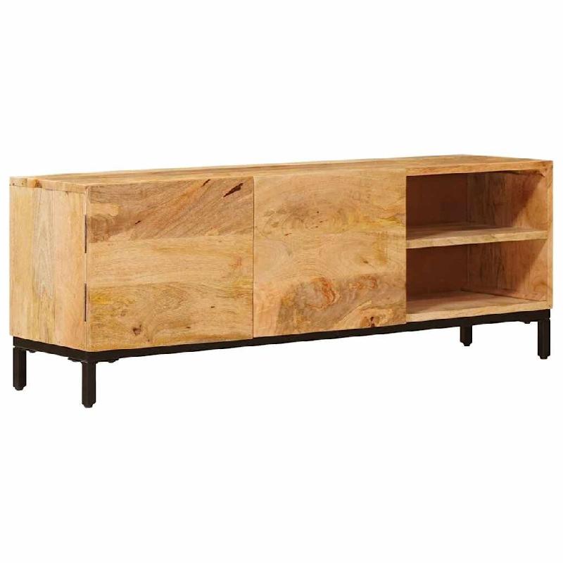Helloshop26 - Armoire de rangement moderne avec étagères intégrées 110 x 30 x 40 cm en bois de manguier massif marron 02_0058086 - marron Bois mas_0