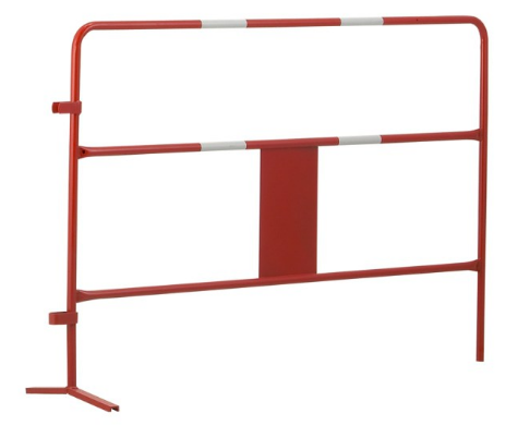 Lot de 38 barrières de chantier en tube 28 mm - Peinture époxy rouge - Dimensions 1500 mm x 1000 mm_0