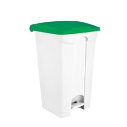 Medial International Contitop Conteneur mobile à pédale avec couvercle coloré Polypropylène Blanc-Vert 90 lt - multicolore plastique polypropylèn_0