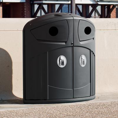 Nexus - poubelle publique Glasdon - 200 litres - elliptique - faible encombrement_0