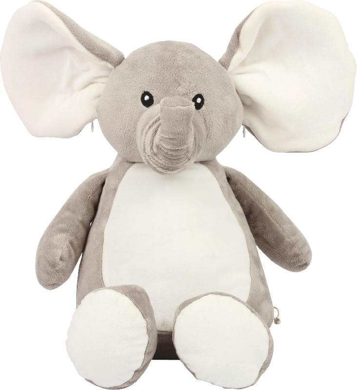 Peluche zippée éléphant - 100% polyester - Réf: MM558 - Hauteur 46 cm - Marque Mumbles_0