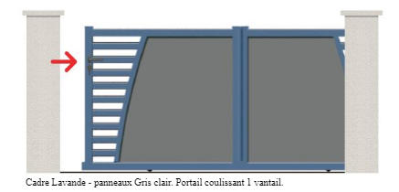 Portail coulissant à rail Sainte-Maxime - simple vantail, droit, semi-ajouré, en aluminium - Fabriqué en France_0