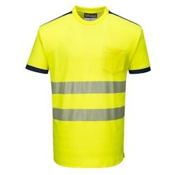 Portwest - Tee-shirt manches courtes PW3 HV Jaune / Bleu Marine Taille M - M 5036108309474_0