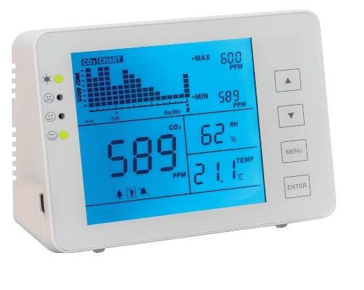 Capteur de CO2 et de la qualité de l'air - PROCO2 avec alarme sonore et visuelle, grand écran et capteur NDIR_0