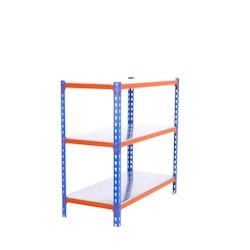 PROREGAL Étagère pour charges lourdes BABY METAL SHARK | HxLxP 90x120x50cm | Charge du compartiment 200kg | Bleu-orange - bleu métal PR_RS139-48_0