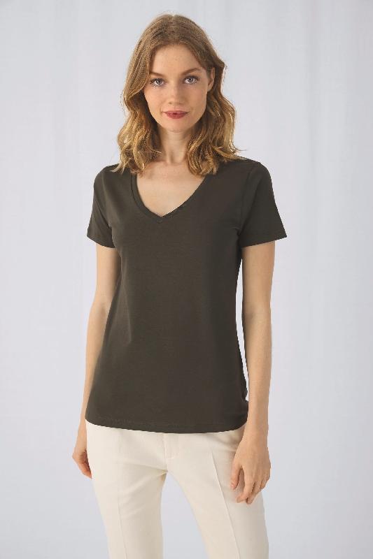 T-shirt Organic Inspire col V Femme - 100% coton bio - Réf: CGTW045_0
