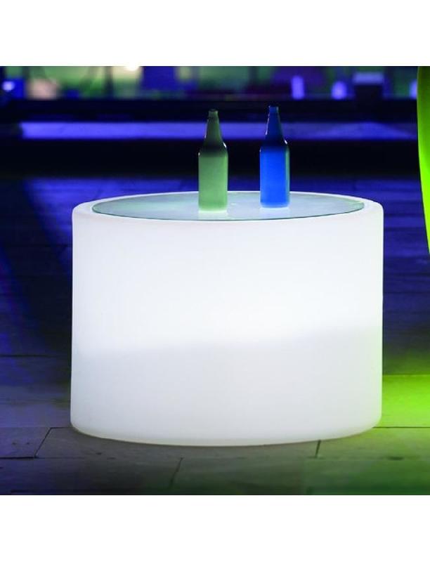 Table basse lumineuse Socoa 40 - résine haute qualité avec plateau plexiglass inclus - hauteur 40 cm_0