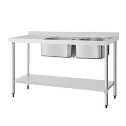 Vogue Evier inox double évier égouttoir gauche 150X60Cm - 5050984579288_0
