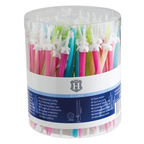 100 BOUGIES ANNIVERSAIRE ROSE/BLEU/VERT/BLANC