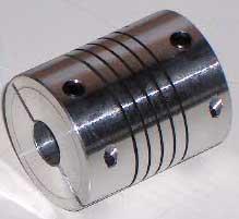 Accouplement flexible en aluminium - 2 Nm - Serrage périphérique - Longueur 23 mm - Diamètre extérieur 19 mm_0