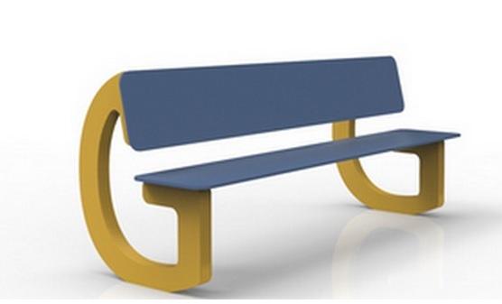 Banc public - PAPOTAGE en contreplaqué bouleau avec fixation sur platines inox - Hauteurs d'assise 280/380 mm_0