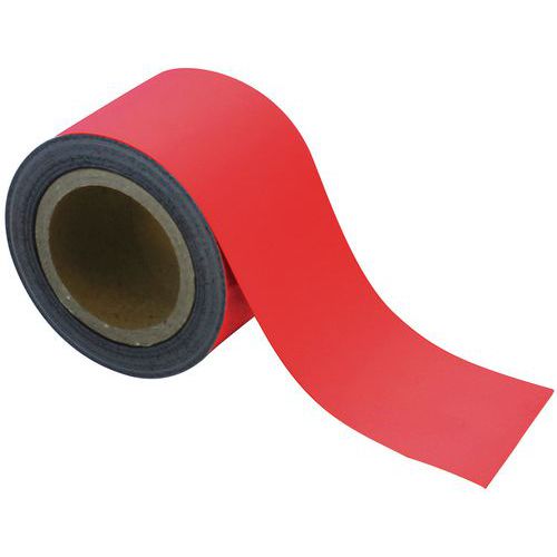 BANDE MAGNÉTIQUE EFFAÇABLE 90 MM X 10 M ROUGE - MANUTAN