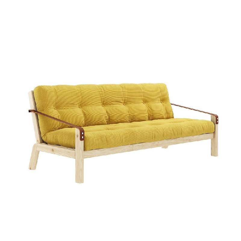 BANQUETTE FUTON POETRY EN PIN MASSIF COLORIS MIEL COUCHAGE 130 X 190 CM._0