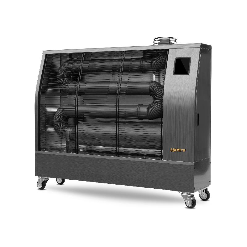 Chauffage professionnel radiant infrarouge mobile fioul 17,4kW en acier inox brossé silencieux sans lumière Hipers WDP60IS_0