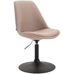 Décoshop26 - Chaise de salle à manger x1 pivotante hauteur réglable en tissu taupe et pied trompette en métal noir 10_0003773 - noir 3000251761177_0