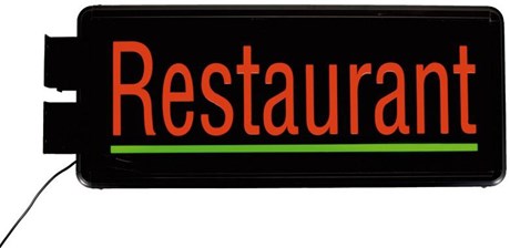 ENSEIGNE LUMINEUSE EXTÉRIEURE LEDS RESTAURANT 52 X 22 CM