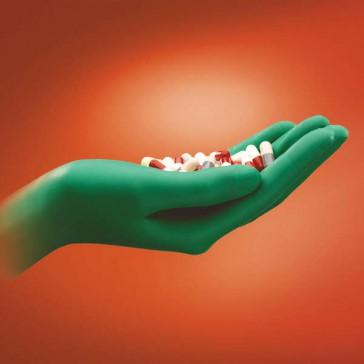 Gant de protection chimique stérile synthétique Dermashield 73-701 - main droite - taille 7 - longueur 310 mm - vert - norme EN374 (AKL)_0