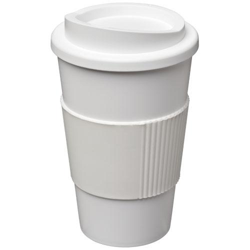 Gobelet isolant Americano® 350 ml - bandeau antidérapant en silicone - double paroi et couvercle à visser_0