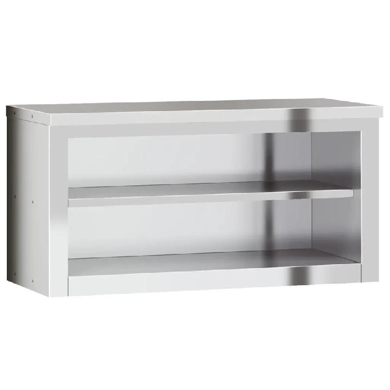 Helloshop26 - Armoire murale de cuisine avec étagère 92 x 40 x 46 cm design moderne hygiénique en acier inoxydable argenté 02_0047579 - argenté i_0