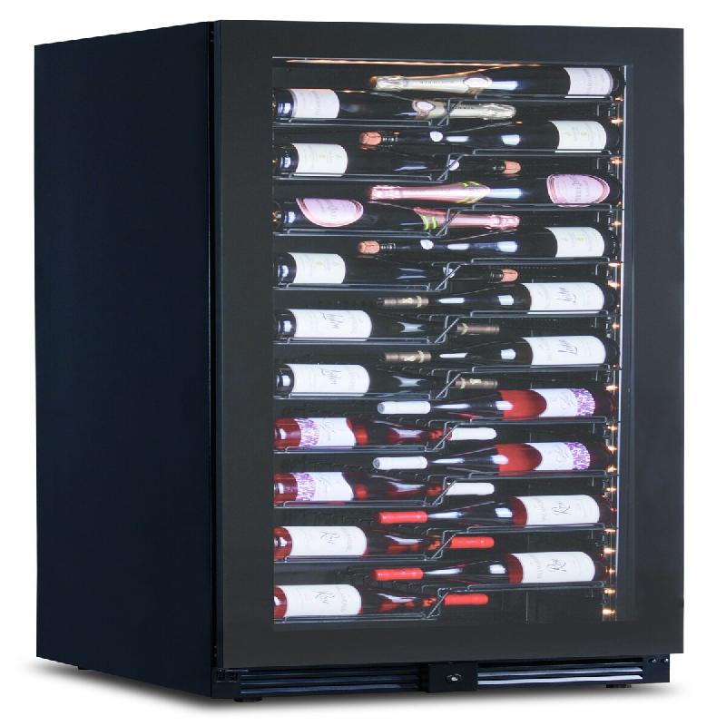 KLIMAITALIA Cave à vin ventilée. 116 bouteilles. Porte en verre fumé. Lumières LED. Étagères métalliques à tiroirs. Thermomètre numérique. C_0