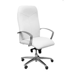 Piqueras y Crespo Caudete Fauteuil de direction avec mécanisme pivotant et revêtement en similicuir blanc - blanc multi-matériau 115DBSPBL_0