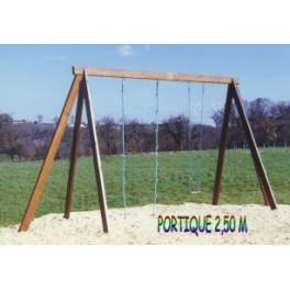 Portique balançoire 2,50 m - pour enfants de 3 à 8 ans - structure en pin nord rouge de Finlande_0