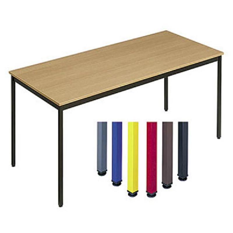 SODEMATUB TABLE POLYVALENTE RECTANGLE - L. 120 X P. 60 CM - PLATEAU HÊTRE - PIEDS ROUGE