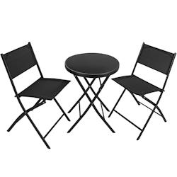 Tectake Ensemble table et chaises de jardin DUSSELDORF - noir - 402936 - noir acier 402936_0