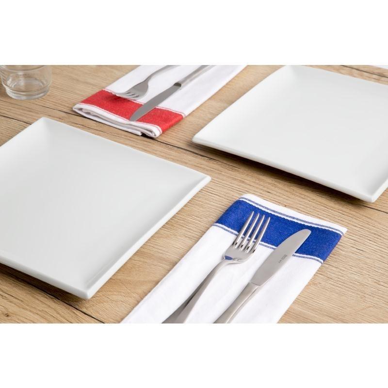 BOÎTE DE 10 SERVIETTES GASTRO EN COTON AVEC BORDURE BLEUE - OLYMPIA_0