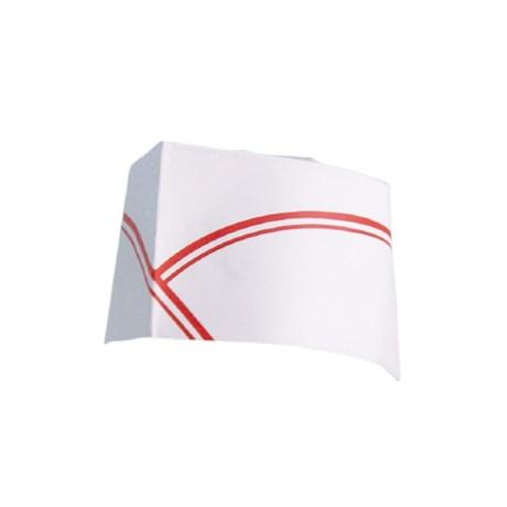 CALOT AJUSTALE BATEAU FRANGES ROUGES 28 CM PAPIER BLANC (VENDU PAR 100)