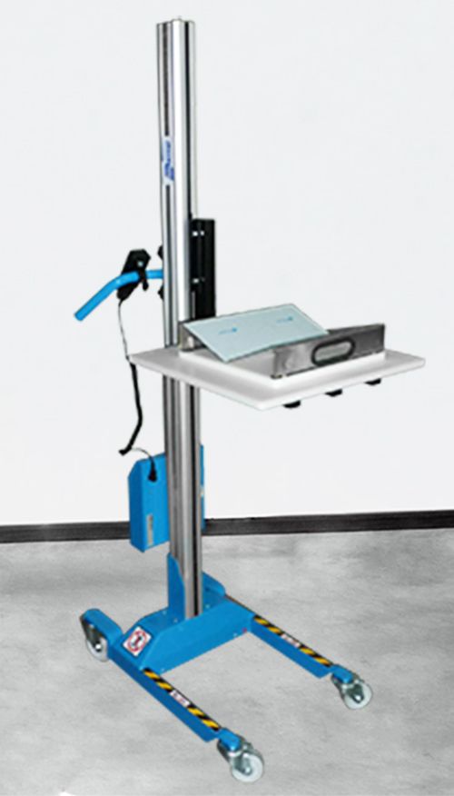 Chariot de manutention électrique avec plateau en 'V' rotatif pour charges cylindriques - INGENITEC_0