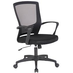 CLP Chaise de bureau en maille Kampen Noir / Noir - noir polyester 309440_0