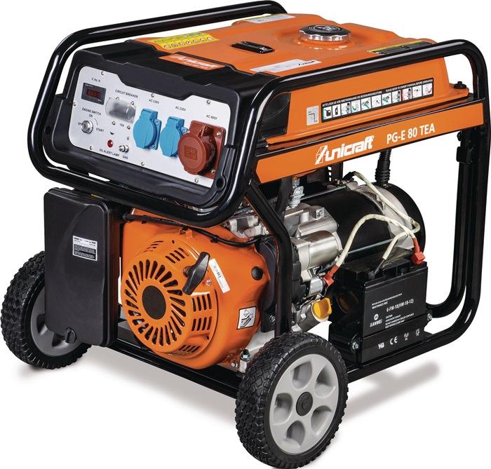 Groupe électrogène portable PG-E 80 TEA 6,5 kW essence - bobine en cuivre - régulation automatique AVR - UNICRAFT_0