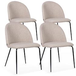 Oviala Business Lot de 4 chaises en tissu beige - beige textile 108105_0