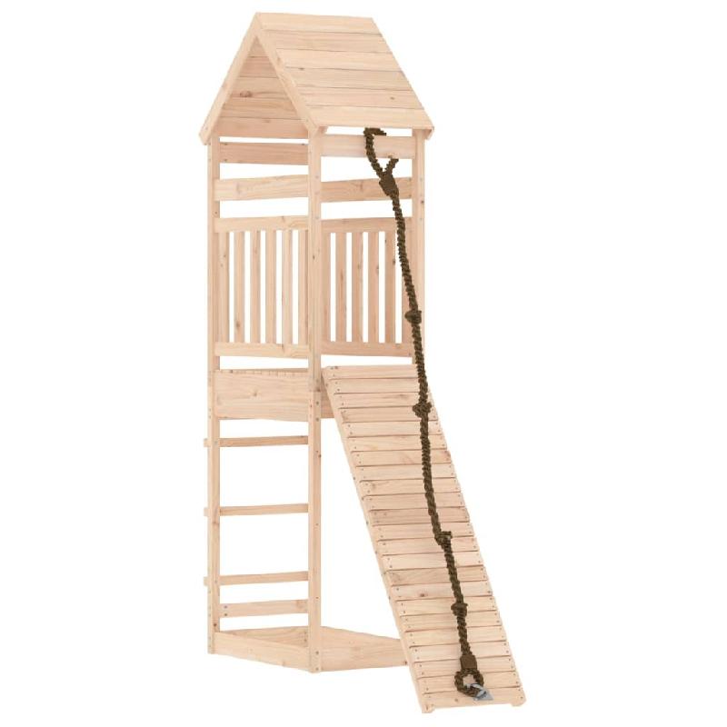 MAISONNETTE DE JEU AVEC MUR D\'ESCALADE 55 X 175 X 264 CM BOIS MASSIF DE PIN 02_0004848_0