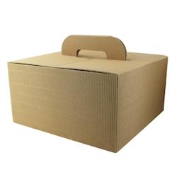 Boîte carton kraft Packnwood FHC - 20 pièces avec poignée 'Lunchgo' - 33,5x33,5x17,5 cm - marron - 210LUNCHGO3_0