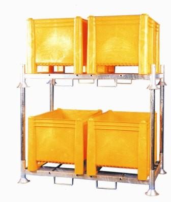 Palette manurack gerbable 1985 x 1235 mm avec 4 tubes réhausses H.1050 mm - Rolléco_0