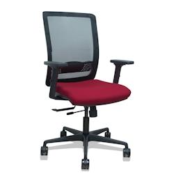 Piqueras y Crespo Silla Haches traslack malla negra asiento bali granate brazos 2D ruedas 65mm - rouge multi-matériau 395TKM840B933B2DB68R65_0