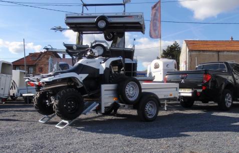Remorque pour 1 quad avec échelles de chargement intégrées - Humbaur HA 1385 - polyvalente et robuste_0