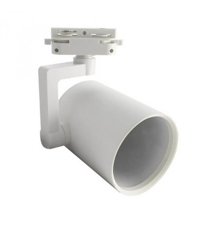 Spot rail blanc pour ampoule E27 - réf MONOE27B - Adaptateur rapide et polyvalent_0