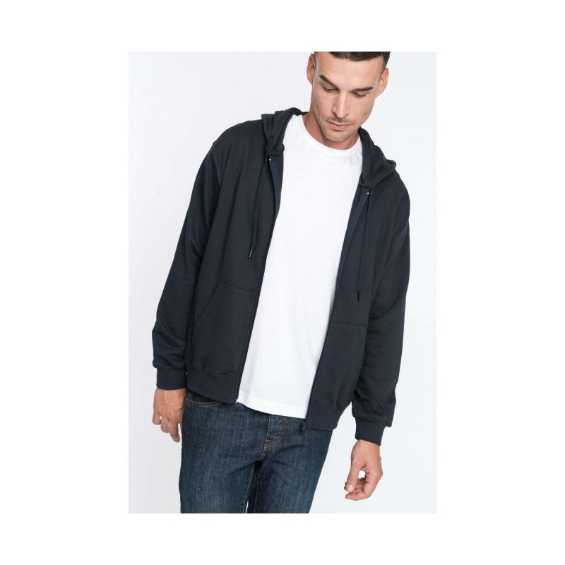 Sweat-shirt zippé à capuche - K479 - 80% coton, molleton gratté, poche kangourou_0