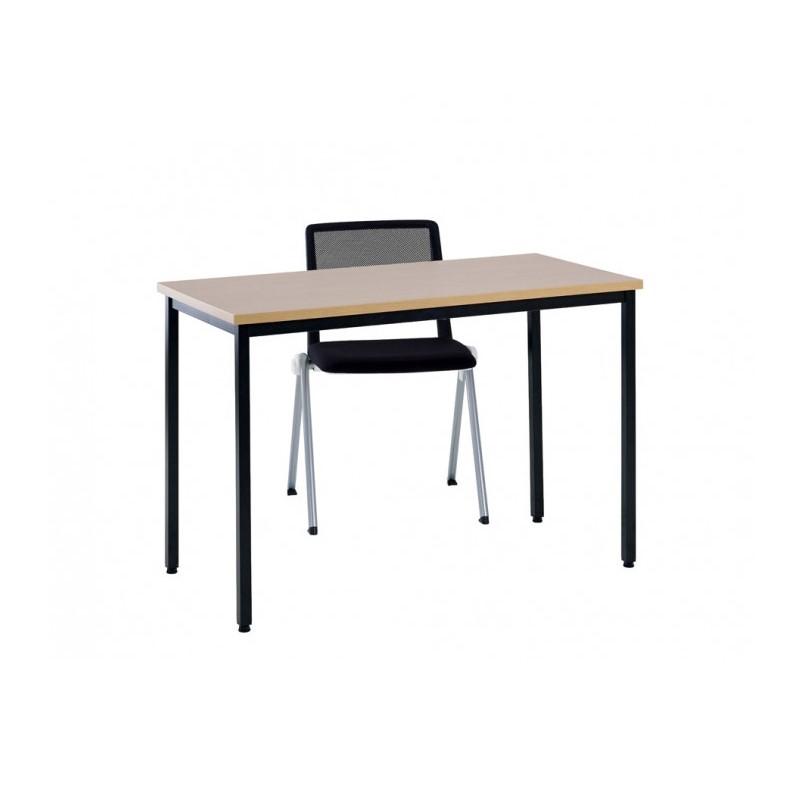 Table de réunion modulable POLY - pieds en métal gris ou noir - plateau mélaminé 25 mm - 4 dimensions - SEATING_0