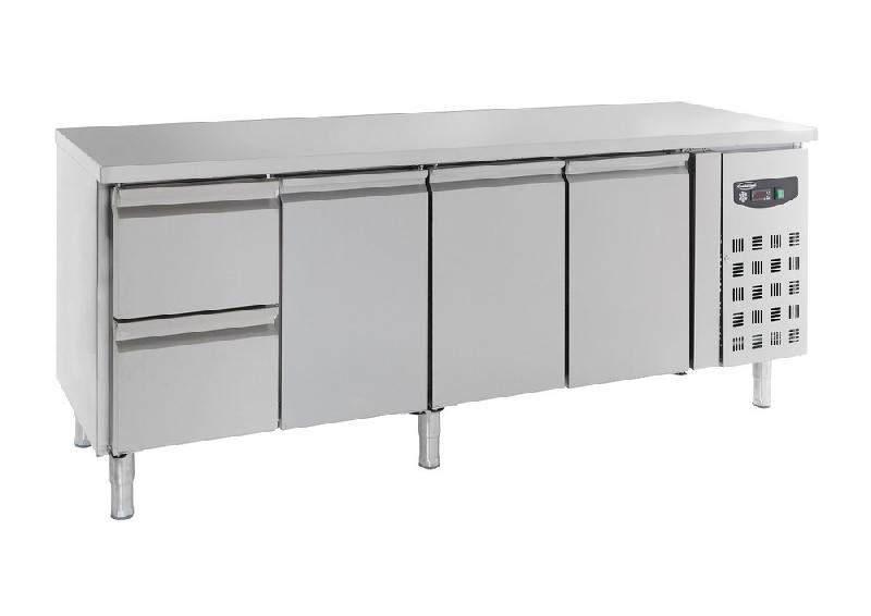 Table réfrigérée professionnelle 3 portes et 2 tiroirs - 7950.0210 - 2230x700x850 mm - Température +2/+8°C_0
