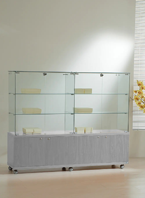 Vitrine d'exposition avec rangements 16/14mva - gris_0