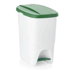 Poubelle à pédale polypro. Blc/ vert 25 x 40 x 41.5 cm - WAS Germany - vert plastique 1143 252_0